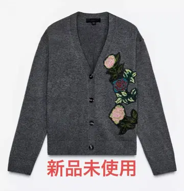 미사용 새상품 ZARA 플라워 자수 니트 가디건