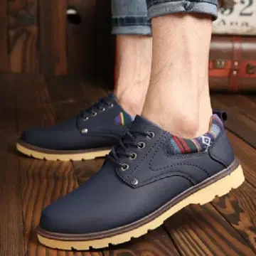 남성용 스니커즈 26.5cm 블루 비즈니스 데크 슈즈 방수 미끄럼 방지