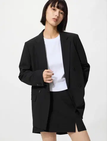 유니클로 더블 자켓 블랙 XL