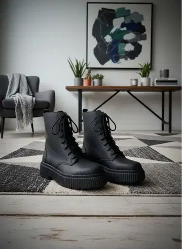 새상품 PUMA 블랙 워크 부츠 24.5cm