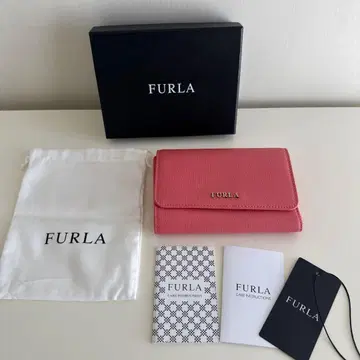 FURLA 훌라 바빌론 3단 폴더형 지갑 사피아노 가죽 핑크