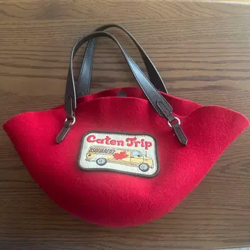 DSQUARED2 와펜 울 펠트 핸드백 레드