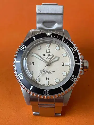 The STAC 클래식 다이버즈 아이보리 스윕 세컨드 38mm