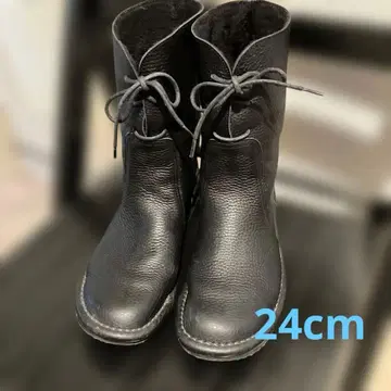 JS 하트 라벨 소가죽 부츠 24cm