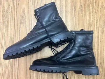 블랙 가죽 밀리터리 부츠