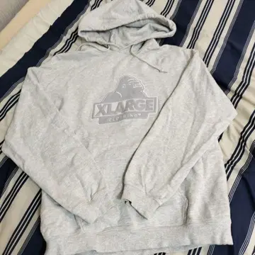 XLARGE 고릴라 로고 후드 부착 후드티 그레이