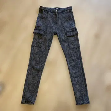 데시구알 카모 패턴 스키니 데님 다크 그레이