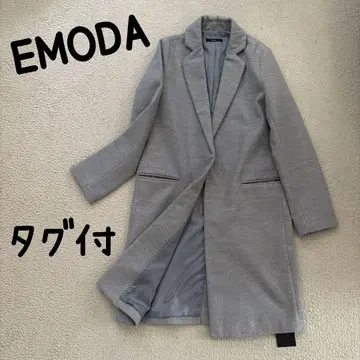 미사용 새상품 택 포함 에모다 체스터 코트 그레이 롱 여성용 프리