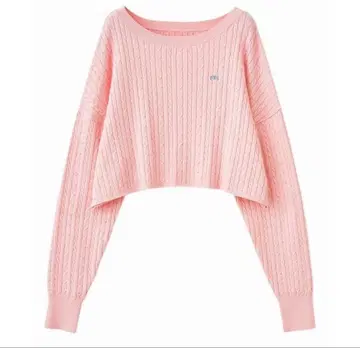 택 포함 새상품 COCODEAL 코코딜 케이블 week 자수 니트