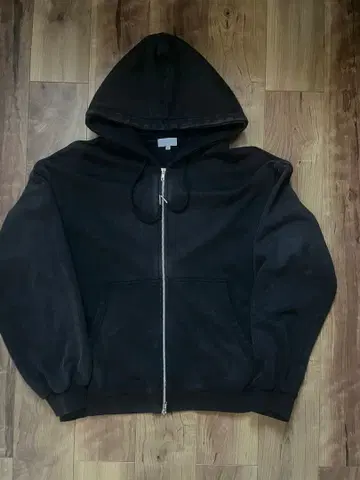 LILL 더블 지퍼 후드티 M 블랙