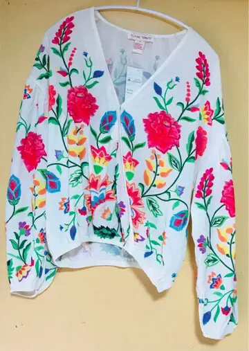 꽃무늬 카슈쿨 다색 컬러풀 선명 개성 블라우스 화려 상의