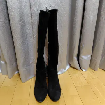 블랙 스웨이드 롱 부츠