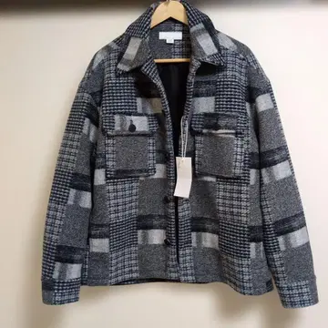zara 셔츠 블루종 체크 무늬 자켓 그레이