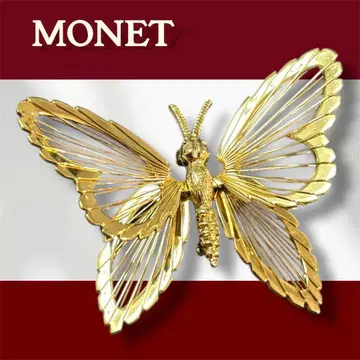 MONET 나비 브로치 골드