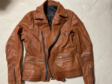 잭로즈 브라운 가죽 라이더 자켓