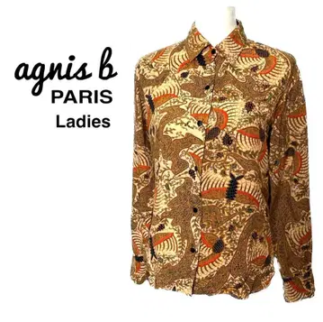 agnis b 에네스베 패턴 셔츠 레이온 FRANCE 여성용 M
