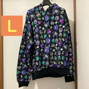 미사용 새상품 포켓몬 올 패턴 후드 부착 후드티 L 고스트 타입