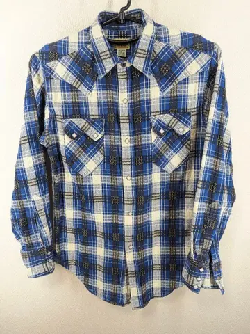 파랑과 화이트 체크 무늬 셔츠 TRU-WEST RANCH WEAR