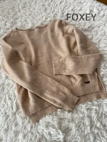 [세련된 일품] FOXEY 베이지 니트 스웨터 긴팔 사이즈 40
