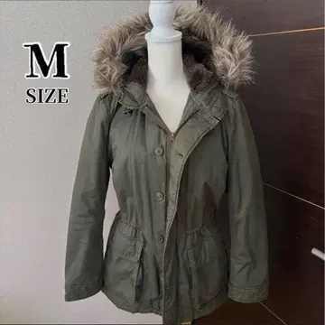 y2k 그런지 헤이세이 갸루 퍼 모즈 코트 카키 M