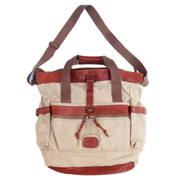 90s USA제 키바 캔버스 가죽 숄더백