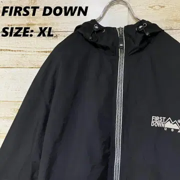 FIRST DOWN 나일론 자켓 블랙 원포인트 로고