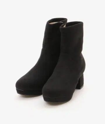 푹신푹신 힐 스트레치 부츠 블랙 스웨이드 L