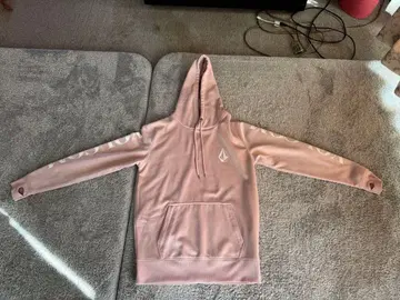 VOLCOM 핑크 후드 부착 후드티 S