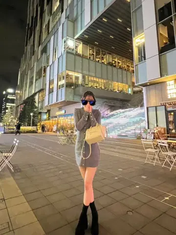 ZARA 포켓 숏 니트 원피스 M