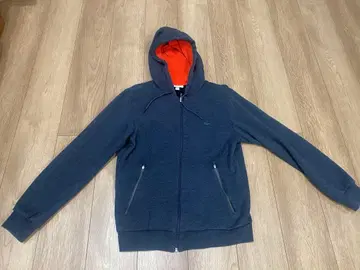 Lacoste 후드 부착 후드티 네이비/오렌지