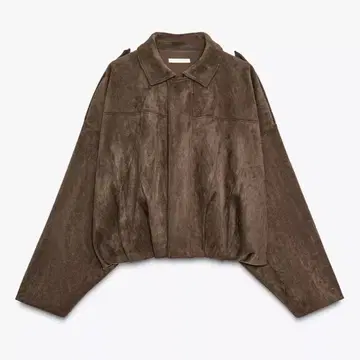 ZARA 스웨이드 느낌 봄버 자켓 다크 브라운