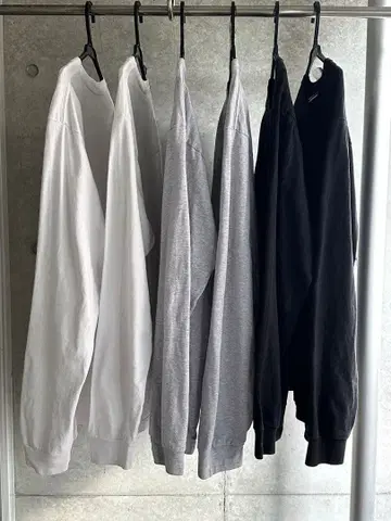 Hanes Beefy 롱 티셔츠 L 사이즈 6장 세트