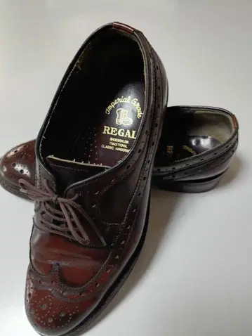 REGAL 브라운 가죽 윙팁 27cm