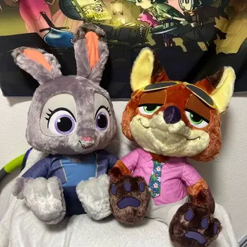 주토피아2 슈퍼 라지 봉제 인형 주디 닉 2종 세트