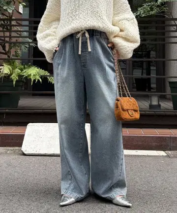 두두 데님 와이드 이지 팬츠