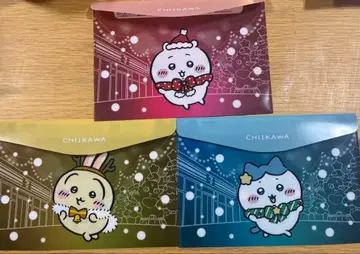 치이카와 세븐일레븐 한정판 크리스마스 플랫 파우치 3종 세트