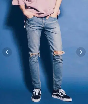 DISTRESD S/SLV 데님 스키니 팬츠/데님 팬츠