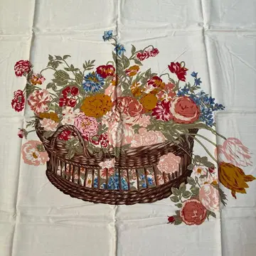 핑크하우스 Pink House 꽃 바스켓 프린트 스카프 대형 새상품급