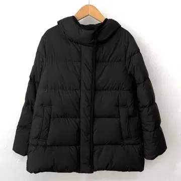 UNIQLO 유니클로 파우더 소프트 다운 숏코트 후드 블랙