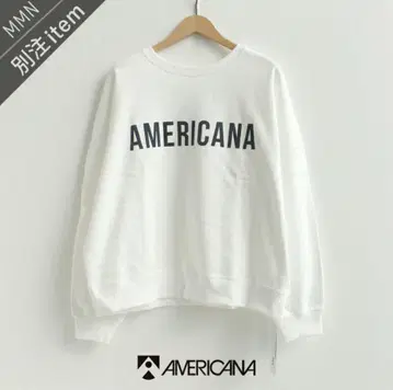 AMERICANA x MMN 로고 맨투맨 화이트