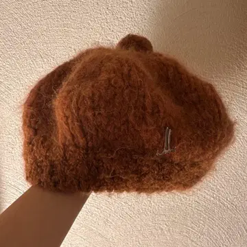 Muhlbauer 뮬바우어 오렌지 브라운 폼폼 포함 베레모