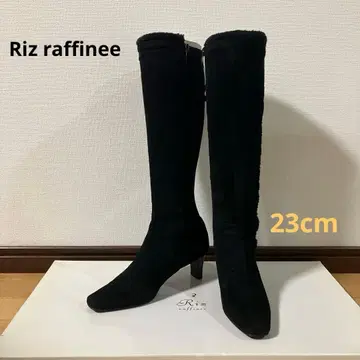 [ Riz raffinee ] 블랙 스웨이드 롱 부츠