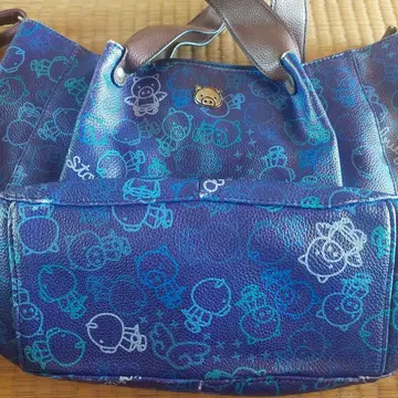 drug store s 파란색 캐릭터 패턴 숄더백