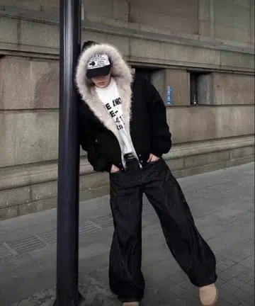 퍼 후드티 퍼 자켓 y2k 블랙 후드티 그런지 펑크 fur