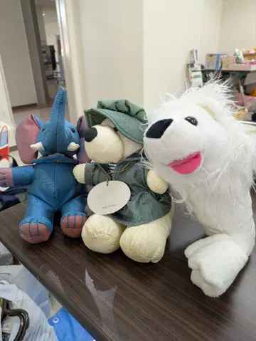 봉제 인형 세트 ( 코끼리 곰 사자 )