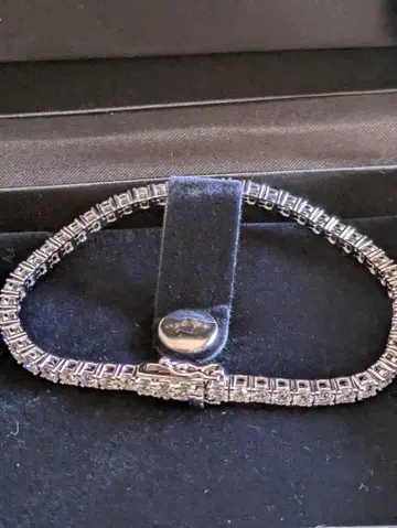 미사용 새상품 모이사나이트 실버 테니스 팔찌 3mm 폭 16.5cm