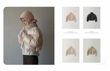 LAFUDGE 숏 기장 다운 자켓 X-Small 실버