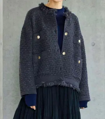 IENA 트위드 니트 자켓