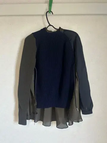 사카이 sacai 니트 x 새틴 도킹 풀오버 1 사이즈