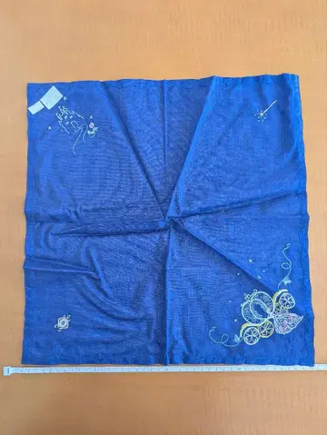 미사용 새상품 와코 WAKO 손수건 네이비 신데렐라 자수